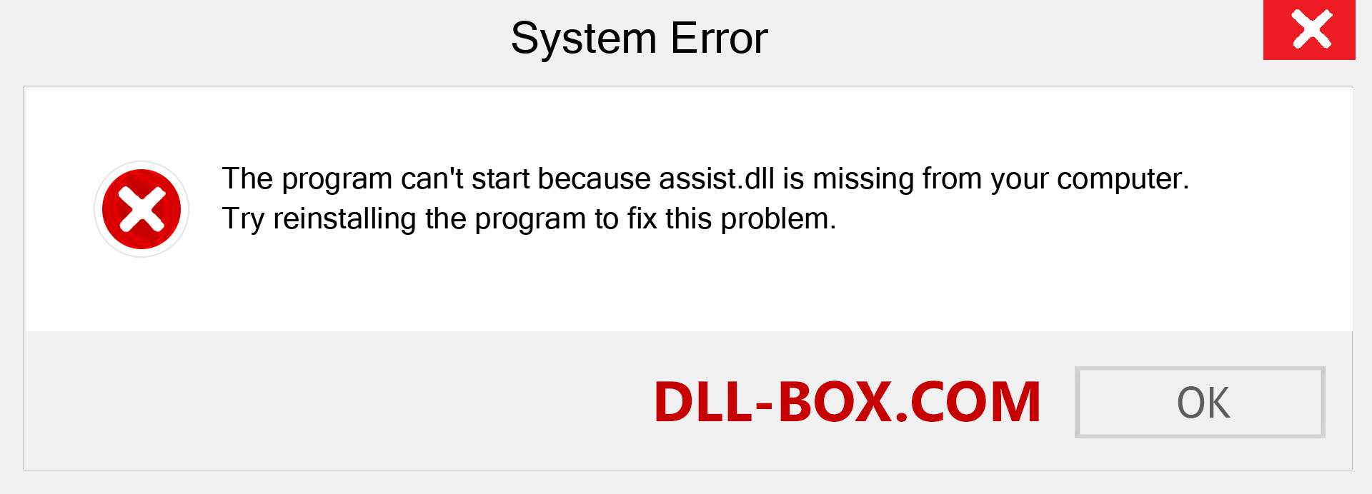  assist.dll file is missing?. Download for Windows 7, 8, 10 - Fix  assist dll Missing Error on Windows, photos, images